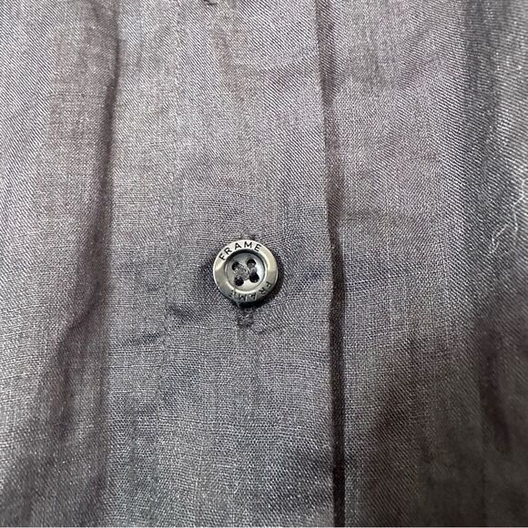 Frame Denim Black Mini Dress with Puff Sleeves and Mandarin Collar - Picture 7 of 11